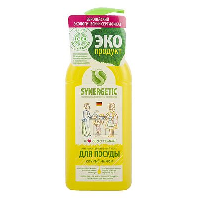 Средство для мытья посуды Synergetic сочный лимон 500 мл