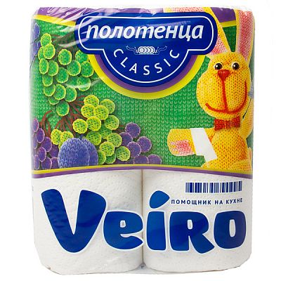 Полотенца бумажные Classic Veiro кухонные двухслойные 2 шт