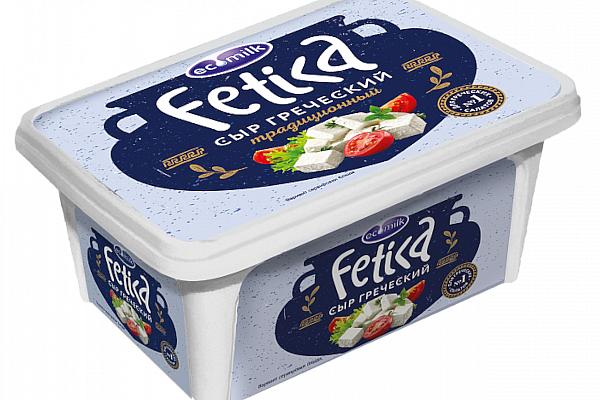  Сыр рассольный Экомилк Fetica греческий 40% БЗМЖ 400 г  в интернет-магазине продуктов с Преображенского рынка Apeti.ru