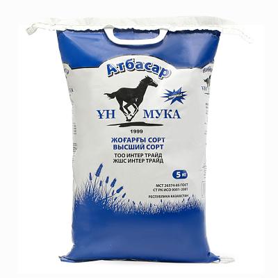  Мука пшеничная Атбасар высший сорт 5 кг в интернет-магазине свежих фермерских продуктов Apeti.ru