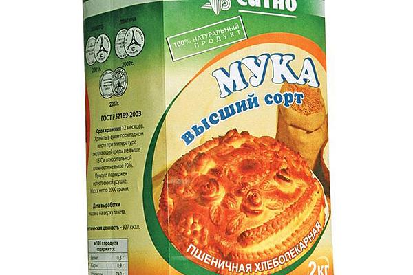  Мука пшеничная Ситно хлебопекарная высший сорт 2 кг в интернет-магазине продуктов с Преображенского рынка Apeti.ru