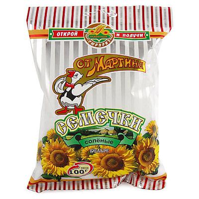  Семечки подсолнечника от Мартина белые с солью отборные 100 г в интернет-магазине свежих фермерских продуктов Apeti.ru