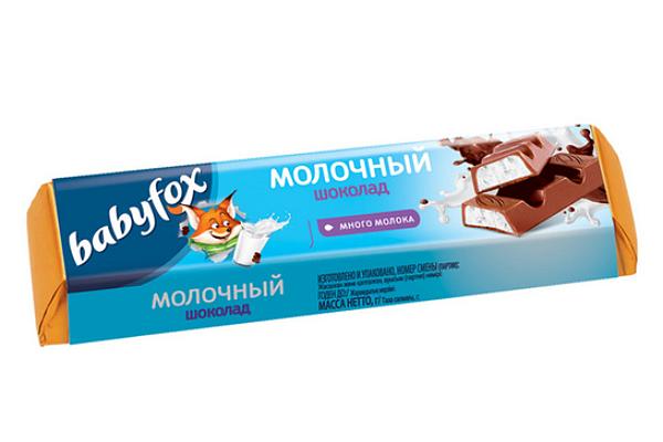  Шоколад молочный Babyfox с молочной начинкой 45 г в интернет-магазине продуктов с Преображенского рынка Apeti.ru