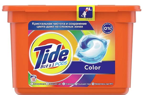  Капсулы для стирки Tide Color 18 шт в интернет-магазине продуктов с Преображенского рынка Apeti.ru