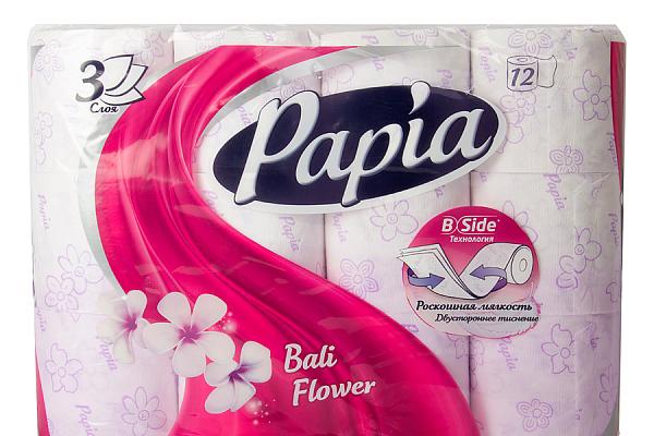  Туалетная бумага Papia трехслойная Bali Flower 12 шт в интернет-магазине продуктов с Преображенского рынка Apeti.ru