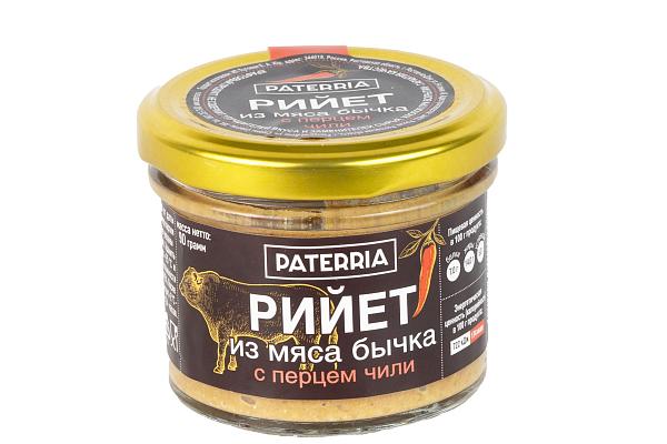  Рийет из мяса бычка с перцем чили Paterria 90г ст/б в интернет-магазине продуктов с Преображенского рынка Apeti.ru