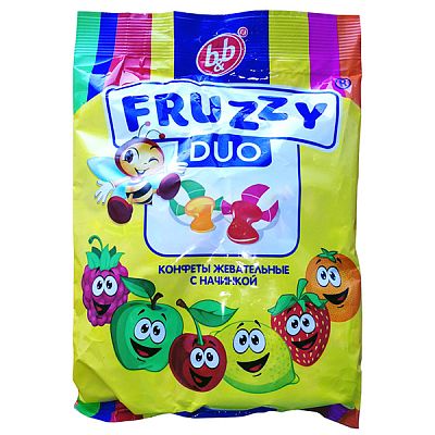 Конфеты жевательные Fruzzy duo с начинкой 180 г