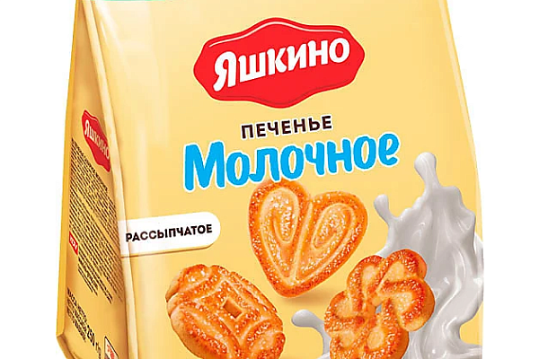  Печенье Яшкино Молочное 250 г в интернет-магазине продуктов с Преображенского рынка Apeti.ru