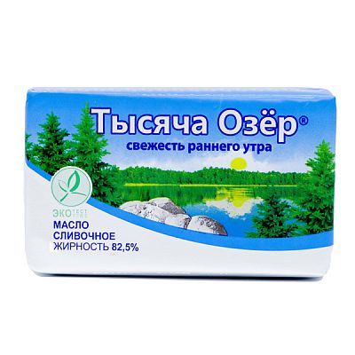 Масло сливочное Тысяча озер 82,5% 180 г БЗМЖ