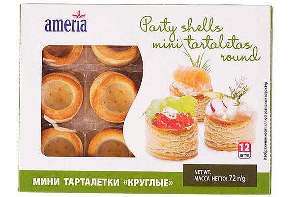  Тарталетки Ameria Mini  мини круглые 12 шт 72 г  в интернет-магазине продуктов с Преображенского рынка Apeti.ru