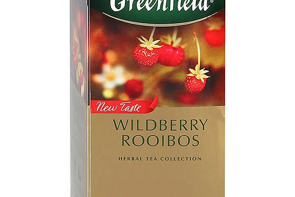  Чай черный Greenfield Wildberry Rooibos с кусочками ягод земляники и клюквы 25 пак в интернет-магазине продуктов с Преображенского рынка Apeti.ru
