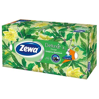 Салфетки в коробке Zewa Deluxe трехслойные косметические 90 шт
