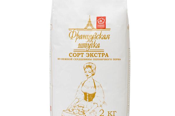  Мука пшеничная Французская штучка хлебопекарная сорт экстра 2 кг в интернет-магазине продуктов с Преображенского рынка Apeti.ru