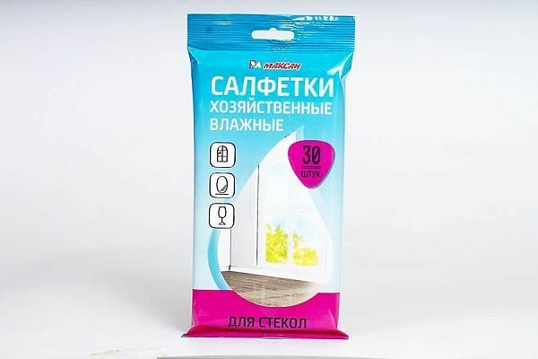  Влажные салфетки хозяйственные для стекол Максан, 30 шт в интернет-магазине продуктов с Преображенского рынка Apeti.ru