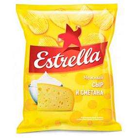  Чипсы Estrella рифленые со вкусом сметаны и сыра 60 г в интернет-магазине свежих фермерских продуктов Apeti.ru