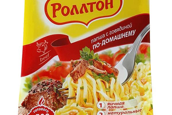  Лапша быстрого приготовления Роллтон со вкусом говядины 90 г в интернет-магазине продуктов с Преображенского рынка Apeti.ru