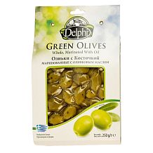 Оливки Delphi каламата с косточкой с оливковым маслом в/у 250 г 