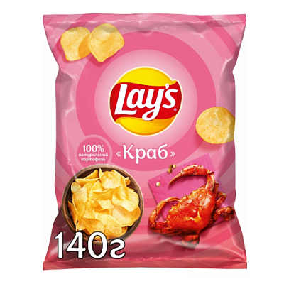  Чипсы Lays краб 140 г в интернет-магазине свежих фермерских продуктов Apeti.ru
