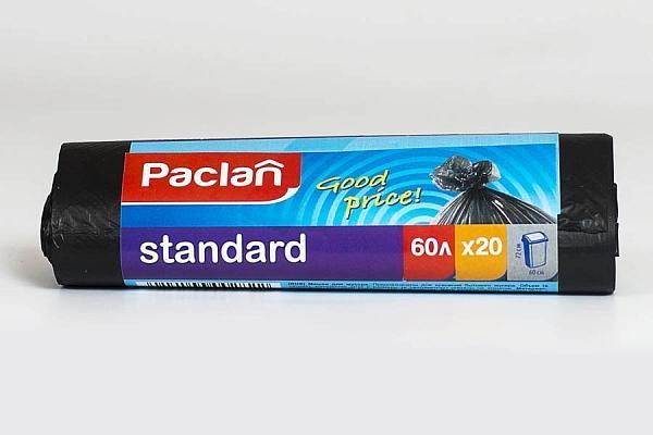  Мешки для мусора Paclan Standart 60 л 20 шт в интернет-магазине продуктов с Преображенского рынка Apeti.ru