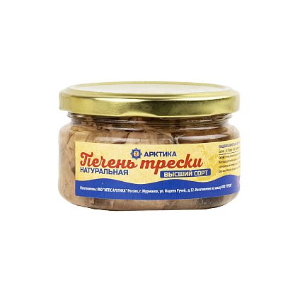 Печень трески Арктика натуральная высший сорт стекло 220 г