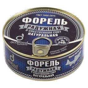 Форель радужная Ecofood в собственном соку 240 г в интернет-магазине свежих фермерских продуктов Apeti.ru