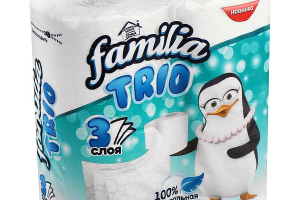  Туалетная бумага Familia Trio трехслойная 4 шт в интернет-магазине продуктов с Преображенского рынка Apeti.ru