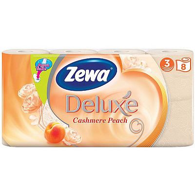 Туалетная бумага Zewa Deluxe трехслойная персик 8 шт