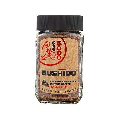 Кофе Бушидо KODO с добавлением молотого 95 г. стекло