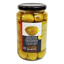 Оливки фаршированные лимоном Olivellas,colossal cтекло 370 г