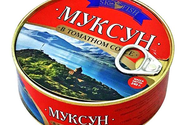  Муксун в томатном соусе SK FISH 240 г в интернет-магазине продуктов с Преображенского рынка Apeti.ru