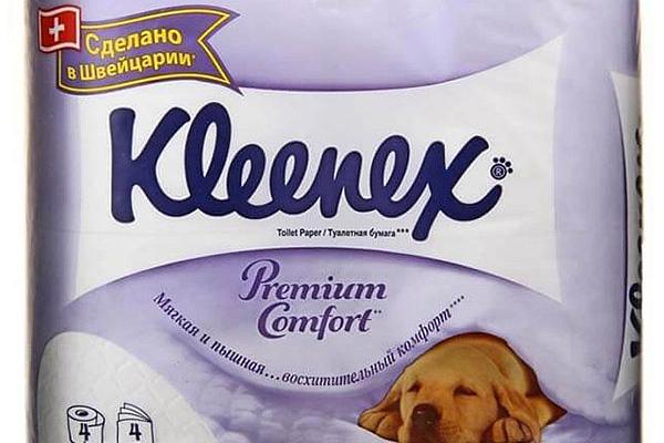  Туалетная бумага Kleenex четырехслойная Premium Comfort, 4 шт в интернет-магазине продуктов с Преображенского рынка Apeti.ru