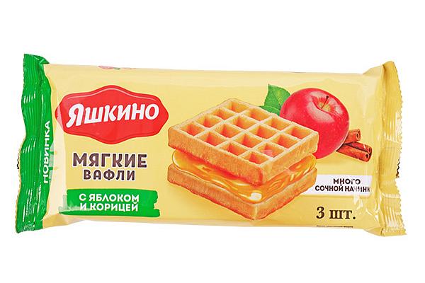  Вафли мягкие Яшкино с яблоком и корицей 120 гр в интернет-магазине продуктов с Преображенского рынка Apeti.ru