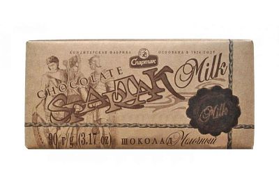 Шоколад «Спартак» молочный, 90 г, эт-крафт, КФ Спартак