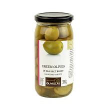 Оливки зеленые Olivellas,colossal с косточкой cтекло 370 г