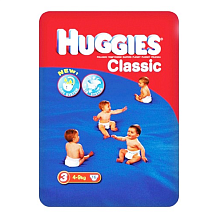 Подгузники HUGGIES Classic/Soft&Dry 3 размер (4-9кг) 16шт