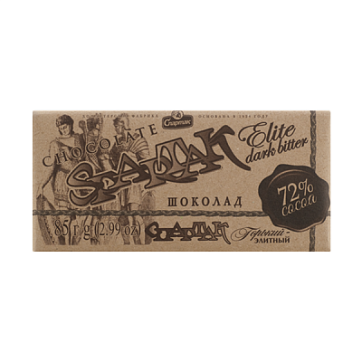Шоколад Спартак крафт горький элитный 72% 85 г