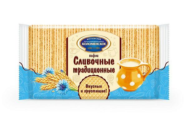  Вафли Коломенское сливочные традиционные 220 г в интернет-магазине продуктов с Преображенского рынка Apeti.ru