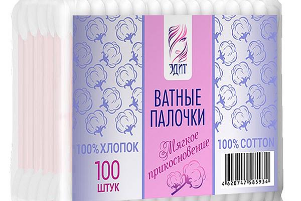  Палочки ватные Эдит 100 шт в интернет-магазине продуктов с Преображенского рынка Apeti.ru