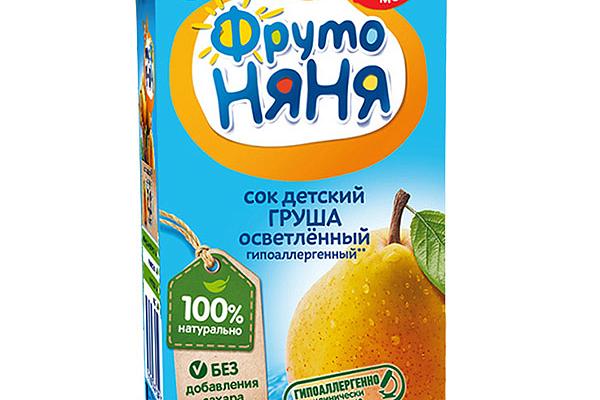  Сок ФрутоНяня из груш осветленный для детей с 4 месяцев 200 мл в интернет-магазине продуктов с Преображенского рынка Apeti.ru
