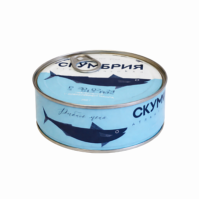 Скумбрия атлантическая натуральная №3 Рыбное меню 250 г