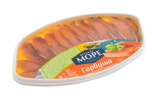  Горбуша дальневосточная «Вкусное Море» в масле, ломтики филе 180 г в интернет-магазине продуктов с Преображенского рынка Apeti.ru
