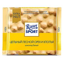 Шоколад Ritter Sport белый цельный лесной орех и хлопья 100 г
