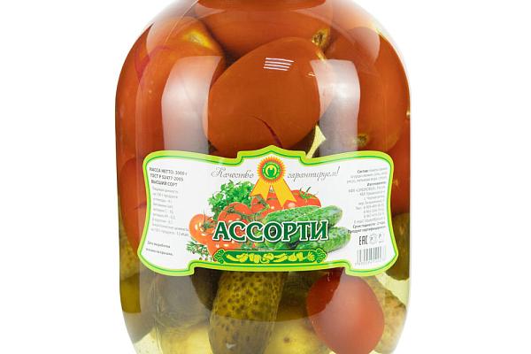  Ассорти солений (огурцы, помидоры) в интернет-магазине продуктов с Преображенского рынка Apeti.ru