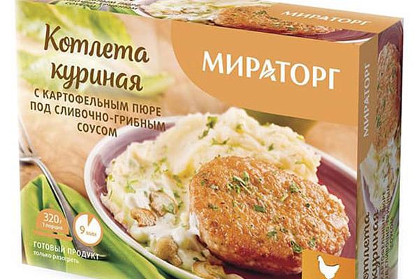  Котлета куриная Мираторг с картофельным пюре под сливочно-грибным соусом, 320 г  в интернет-магазине продуктов с Преображенского рынка Apeti.ru