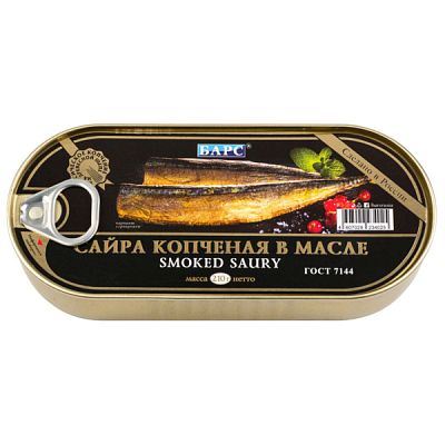 Сайра копченая в масле Барс 190 г
