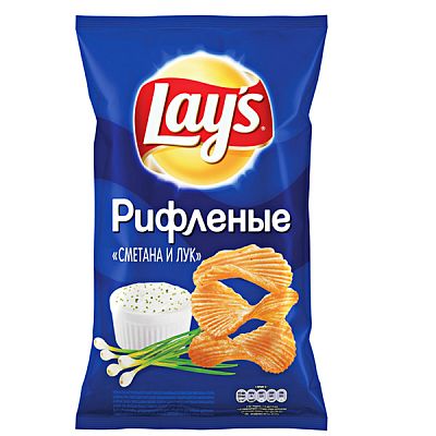 Чипсы Lays сметана лук рифленые 81 г
