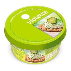  Сыр творожный Violette маринованные огурчики 140 г в интернет-магазине продуктов с Преображенского рынка Apeti.ru