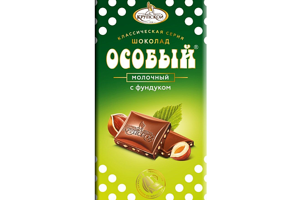  Шоколад  молочный  "Особый" с фундуком 88гр., КФ Крупской в интернет-магазине продуктов с Преображенского рынка Apeti.ru
