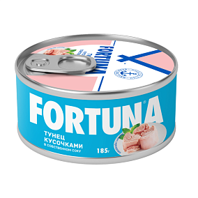  Тунец Fortuna кусочками в с/соку 185 г в интернет-магазине свежих фермерских продуктов Apeti.ru