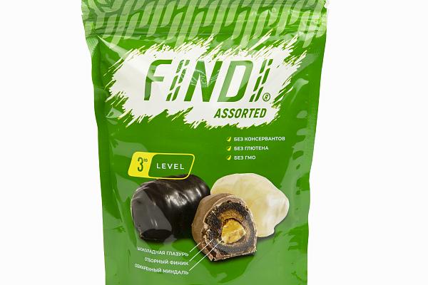  Финики с миндалем в шоколадной глазури в ассортименте FINDI ASSORTED 150гр  в интернет-магазине продуктов с Преображенского рынка Apeti.ru